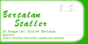 bertalan staller business card